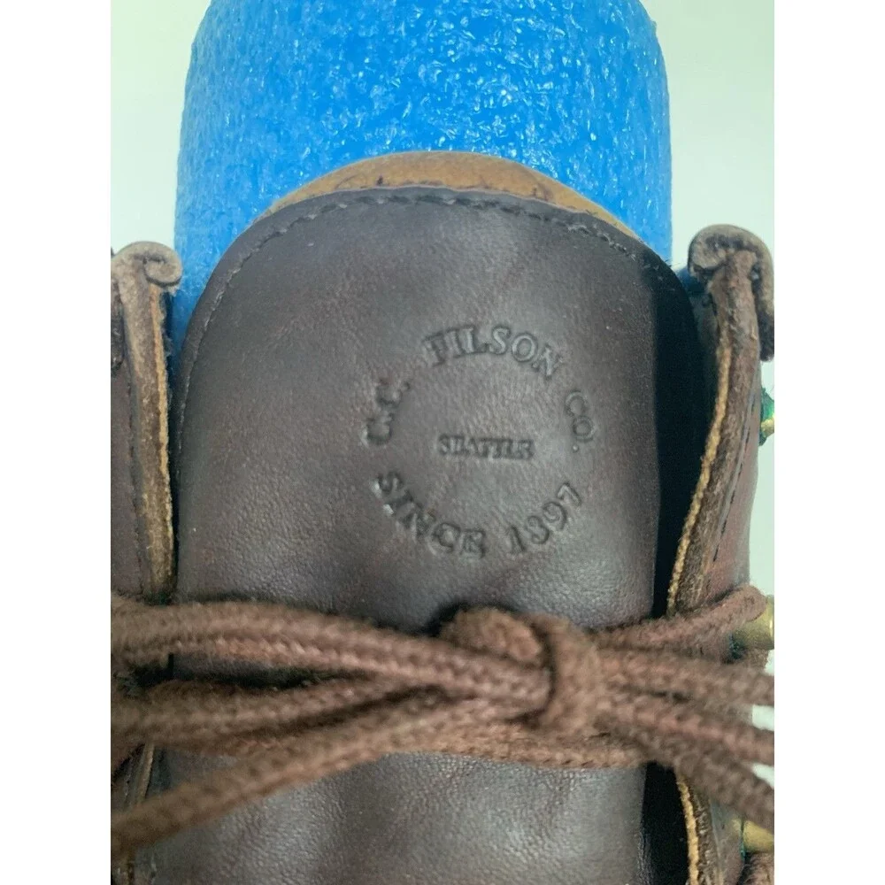 VTG Filson Highlander Brown Leather Hunting Boots Vibram Soles Made USA 9 D